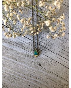 Silver Triangle Formed Turquoise Stone Necklace