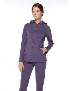 fermural melange of purple hooded sweatshirt women