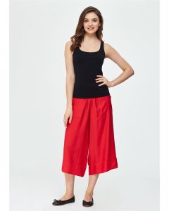 woven red wide-legged pants culotte