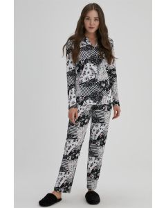 black female modal patterned pajama sets