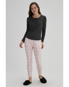 pink plaid women's sweatpants