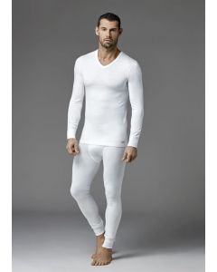 ecru v-neck long sleeve thermal underwear male single parent