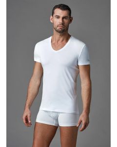 white men's cotton v-neck undershirt