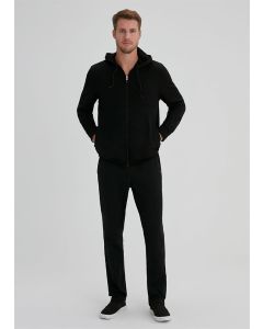 male black zippered sweatshirt