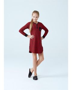 red-breasted girl who houndstooth jacquard night